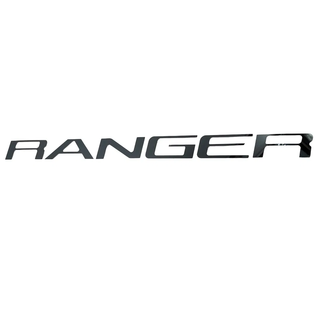 55563BPFD – PUTCO Emblem, Licensed Ford Ranger Letters Tailgate Black Stainless Steel Tape-On Installation
